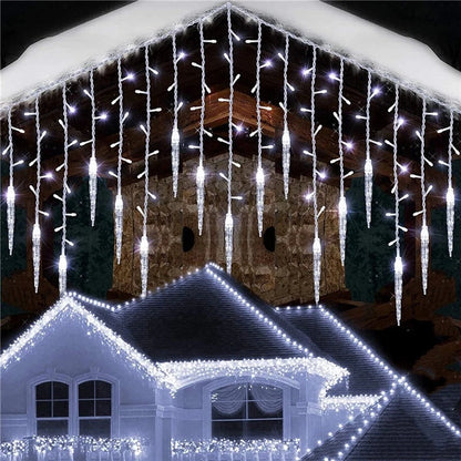 Christmas Garland LED Icicle Curtain String Lights Droop Outdoor Garden Street Wedding Decorative lighting Steady on Beauty World Shop