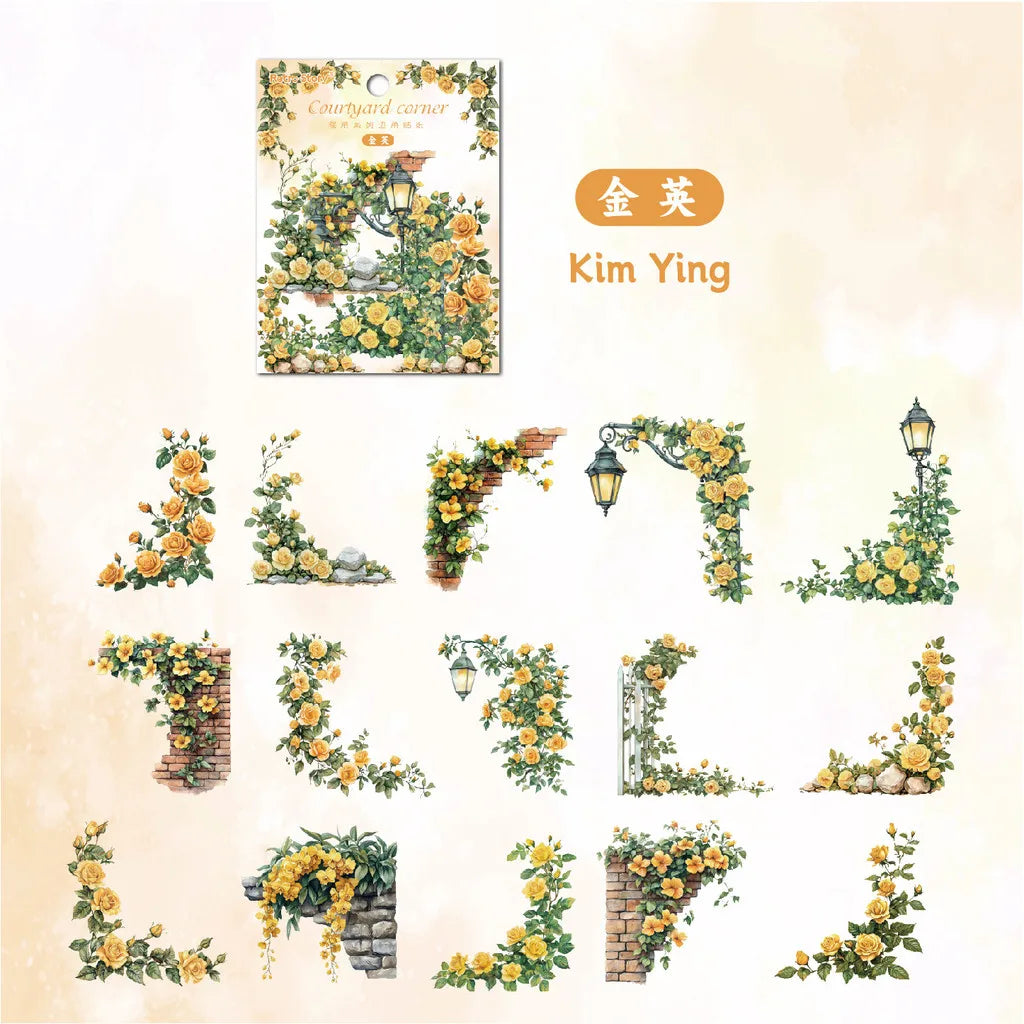 30 Pcs Flowers Corner Stickers PET sticker package DIY diary decoration sticker album scrapbooking Junk Journal Beauty World Shop