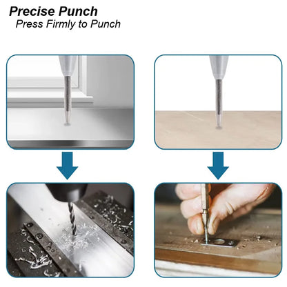 Auto Center Puncher Hole Marker Wood Metal Steel Spring Load Kerner Drill Locator Heavy Duty Punch Carpentry Automatic Hand Tool Beauty World Shop