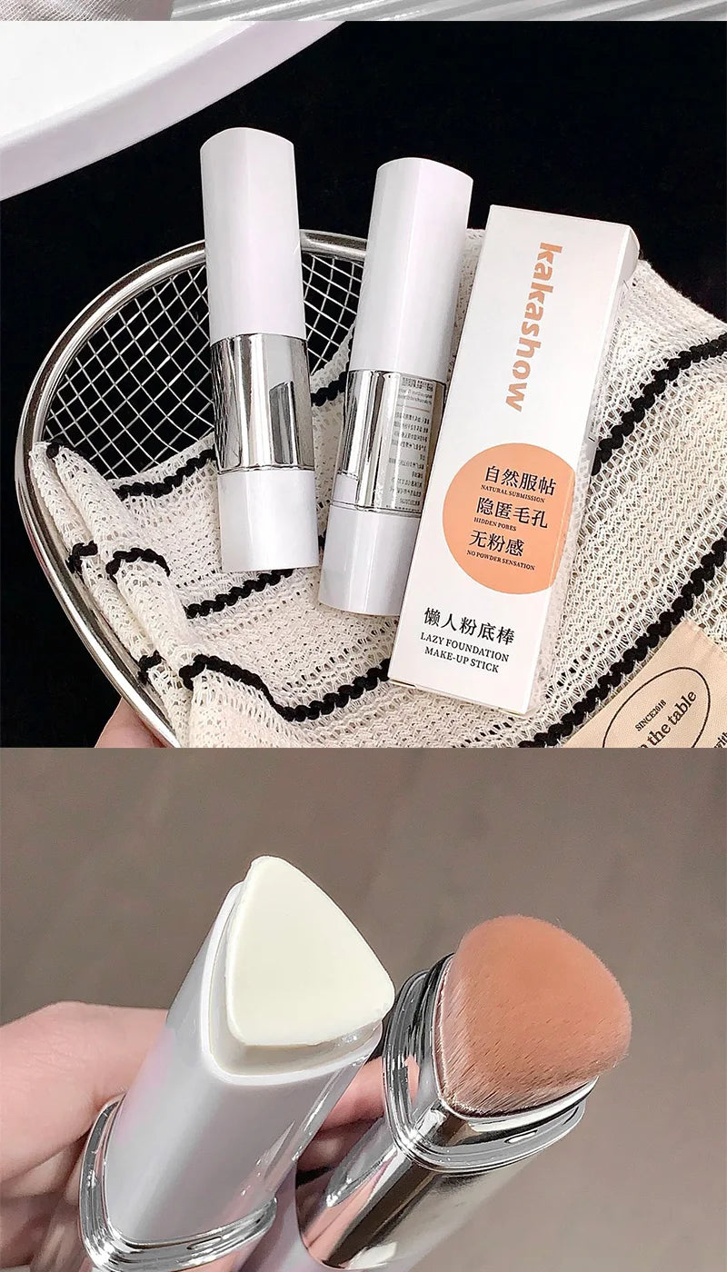 Lazy Foundation Stick, Moisturizing and Natural Concealer Makeup, Matte Makeup Base, Rare Beauty, Keep Makeup and Sweat Beauty World Shop
