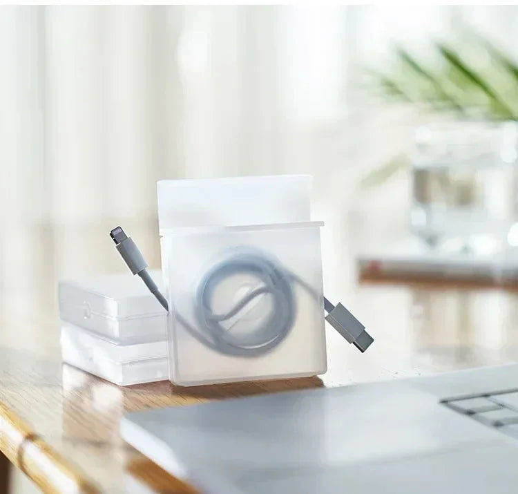 Portable Transparent Cable Organizer Cord Management Usb Cable Winder Retractable Phone Holder Charger Wire Storage Protector Beauty Trend Shop