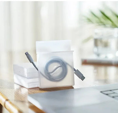 Portable Transparent Cable Organizer Cord Management Usb Cable Winder Retractable Phone Holder Charger Wire Storage Protector Beauty Trend Shop