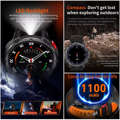 2026 New T-Rex3 Pro 1100mAh Battery Smart Watch GPS path 5ATM Waterproof Sports Run tracker Outdoors Compass Military Smartwatch Beauty World Shop