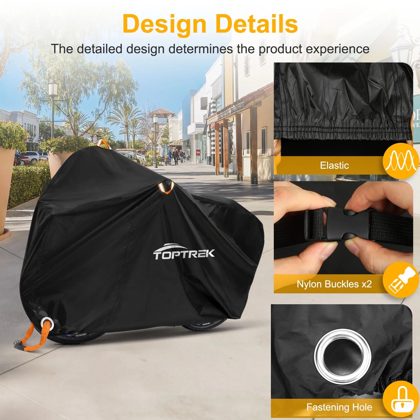 Toptrek Bike Cover 210D Oxford Outdoor Storage Waterproof & Anti-UV Bicycle Cover with Waterproof Membrane for Two Bicycles Beauty World Shop