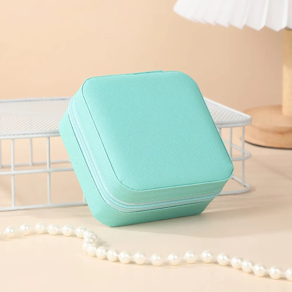 Portable Mini Jewelry Storage Box Travel Organizer Jewelry Case Leather Storage Earrings Necklace Ring Jewelry Organizer Display Beauty World Shop
