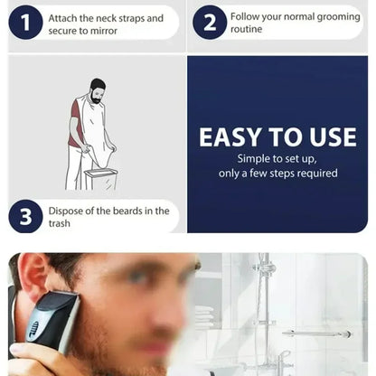 1/2PCS Male Shaving Aprons Creative Wall Mirror Suction Haircut Wrap Cape Home Salon Moustache Beard Shaving Apron Cleaning Bib Beauty World Shop