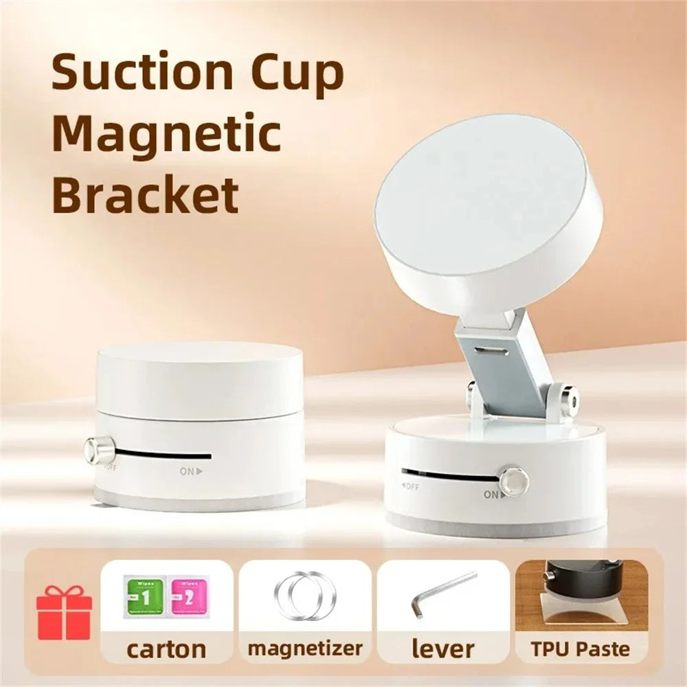 Foldable Phone Stand Strong Magnetic Car Phone Holder Dashboard Phone Holder 360° Rotating Vacuum Suction Cup GPS Bracket in Car Beauty World Shop