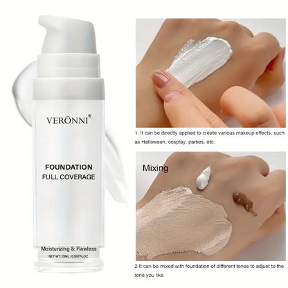 White Liquid Foundation, Full Coverage Heavy Duty Coverage, Creamy Liquid Formula for Goth Makeup, Cosplay, Long-Lasting Matte Beauty World Shop