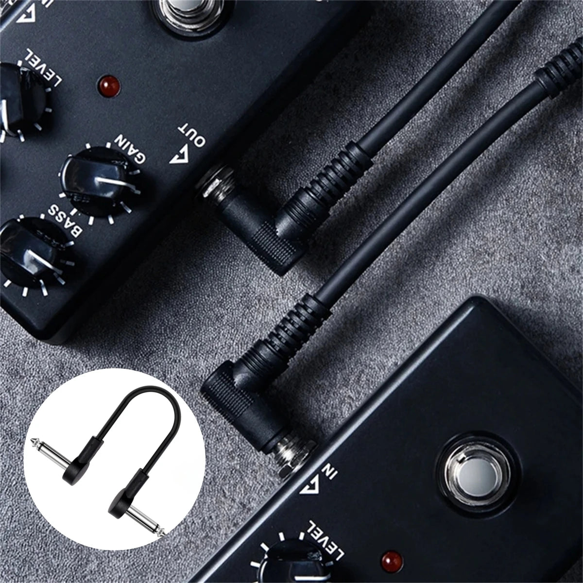 Miwayer Guitar Effect Pedal Flat Patch Cables 5 Inch Length with 1/4 Inch Right Angle Connectors Patch Cable Kit 1 Packs Beauty World Shop