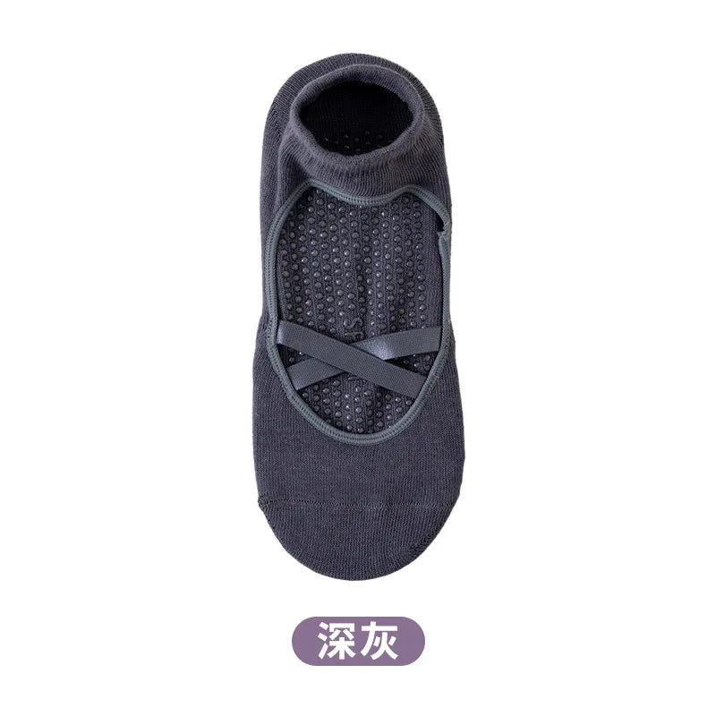 1pair Fashion Yoga Socks Anti Slip Women Professional Pilates Socks Cotton Dance Floor Trampoline Aerobics Fitness Sports Socks Beauty World Shop
