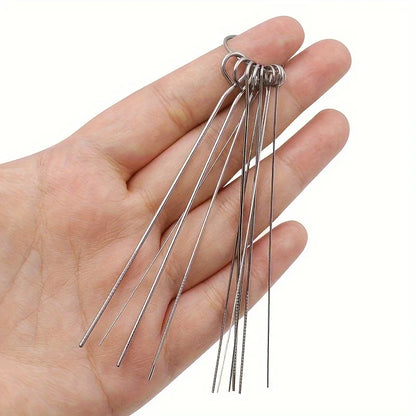 10 Stainless Steel Needle Shower Head Cleaning Brush Set, Suitable for Multi Size Shower Heads,bathroom Accessory Cleaning Tools Beauty World Shop