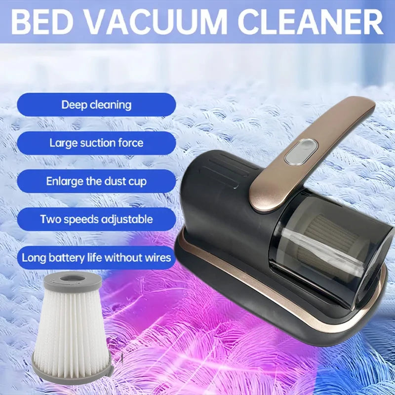 Wireless Handheld Mattress Vacuum Cleaner with UV-C Light HEPA Filter And Ultrasonic Vibration12KPa for Bed Sofa Car Seat Carpet Beauty World Shop