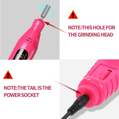 Professional 6-in-1 Electric Nail Drill Set - Nail File Pen for Filing, Polishing & Exfoliating
