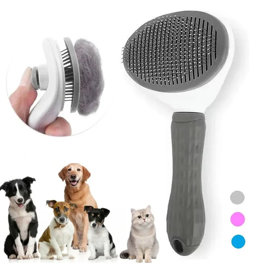 Pet Dog Brush Cat Comb Self Cleaning Pet Hair Remover Brush For Dogs Cats Grooming Tools Pets Dematting Comb Dogs Accessories Beauty World Shop