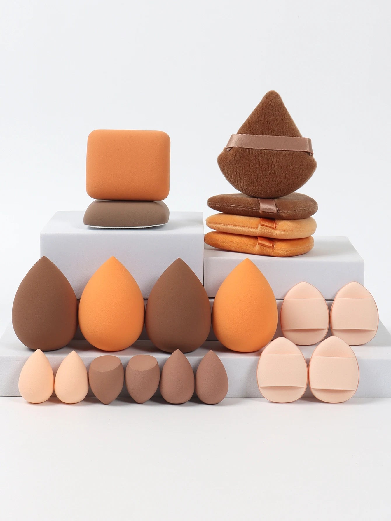 20 Pcs Pink Makeup Sponge and Makeup Puff Set Suitable for Face Cream and Powder Concealer Powder Makeup Machine Beauty World Shop