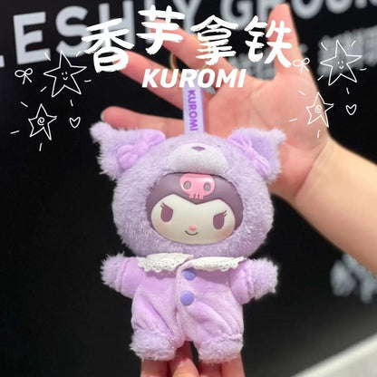 Latte Baby Family Mysterious Blind Box Hello Kitty Kuromi Cute Vinyl Doll Backpack Pendant Decoration Keychain Birthday Toy Gift Beauty World Shop