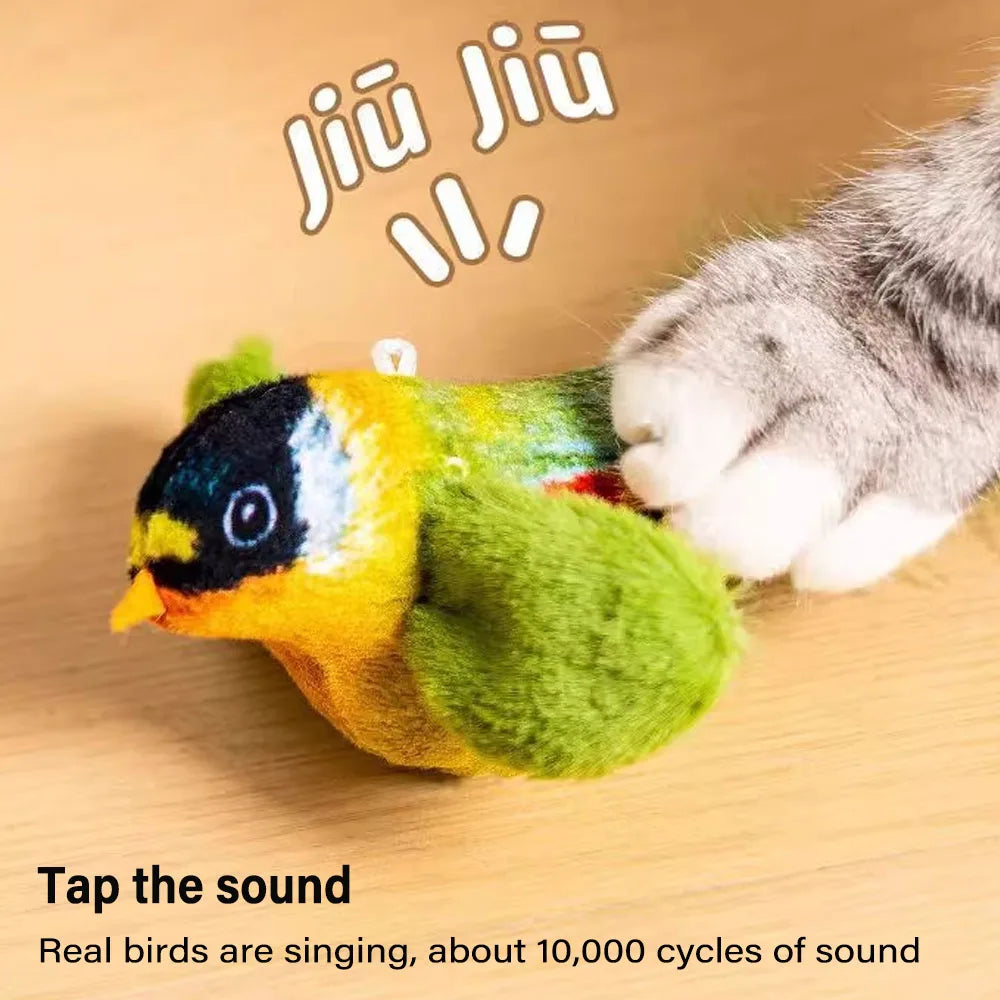 Indoor Interactive Birds Toy for Cat Chasing Teasing Toy Sounding Catnip Cat Teaser Toy Self-hilarity Wall Hanging Birds Cat Toy Beauty World Shop
