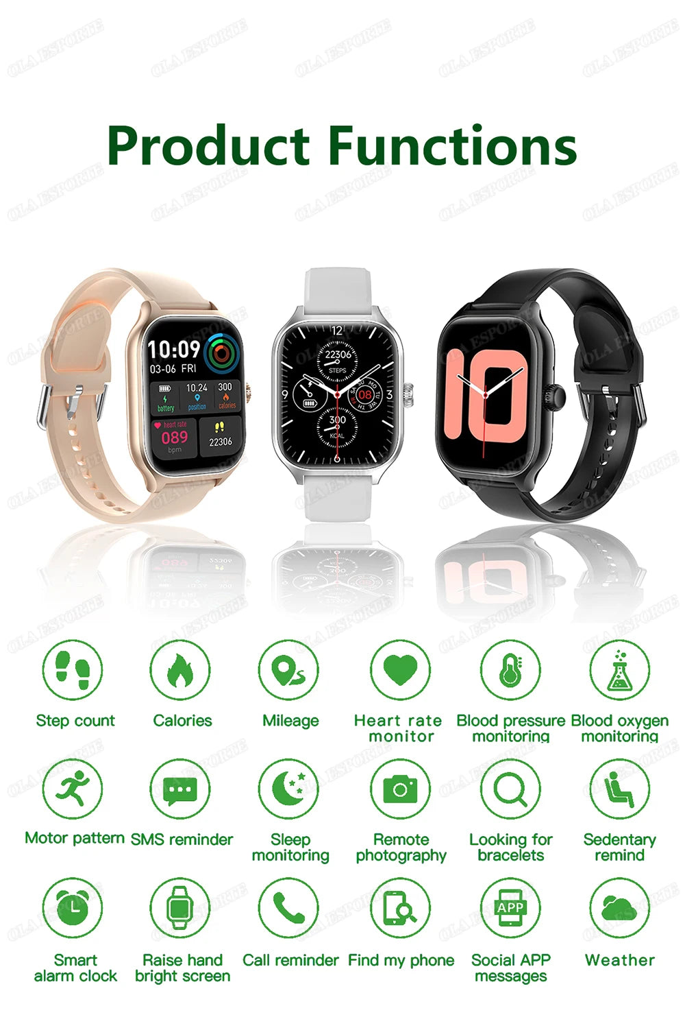 Smart Watch For Android IOS Watches 1.83inch HD Display Bluetooth Call Message Alert Music Sports Mode Smartwatch Men Women Gift Beauty World Shop