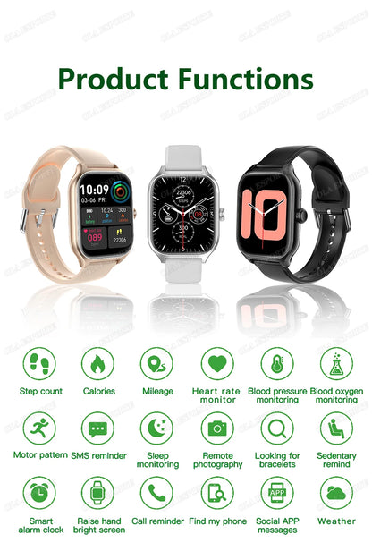 Smart Watch For Android IOS Watches 1.83inch HD Display Bluetooth Call Message Alert Music Sports Mode Smartwatch Men Women Gift Beauty World Shop
