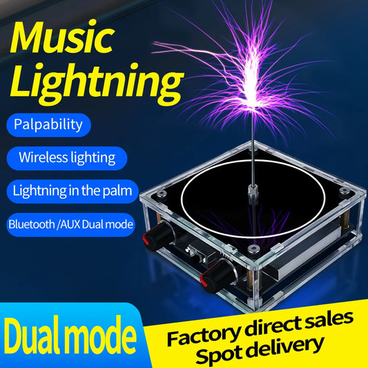 Music Tesla Coil Bluetooth/AUX Dual Mode Music Box Artificial Lightning Touchable Audio Input Bluetooth Science Experiments ﻿ Beauty World Shop