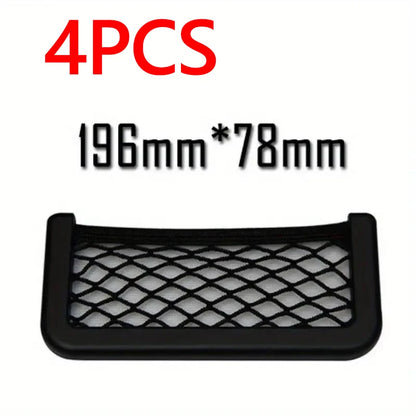 Car Storage Bag Nets Adhesive Auto Seat Organizer Door Side Net Pocket Multifunction 15-20cm Resilient Car Styling Storage Nets Beauty World Shop
