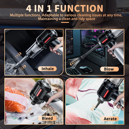CENRR 998000PA Car Vacuum Cleaner Strong Suction Powerful Handheld Wireless Vacuum Cleaner Mini Blower for Home Appliance Beauty World Shop