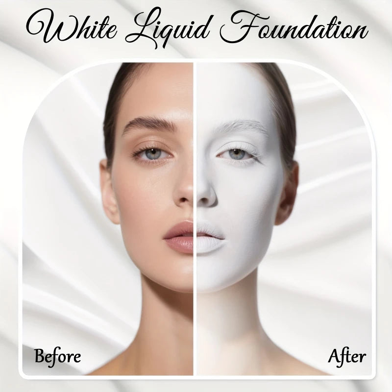 Pure White Liquid Foundation for COS Stage Makeup Long-lasting Concealer Mixable Pure White Foundation Adjuster Lighten&Brighten Beauty World Shop