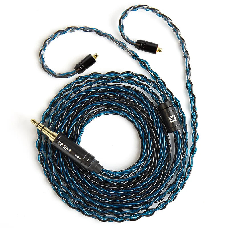 KBEAR ST12plus Earphone Cable 2m 8 Core 4N OFC Silver-plated Upgraded Cable 3.5/4.4mm MMCX/0.78mm 2Pin for CCZ KB03 KS1 Beauty World Shop