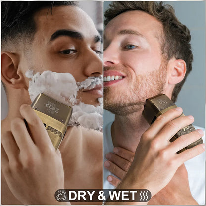HATTEKER Shaver Professional Electric Razor Shaving Machine Waterproof Beard Trimmer Metal Razor Digital Display Shavers for Men