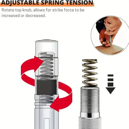 Auto Center Puncher Hole Marker Wood Metal Steel Spring Load Kerner Drill Locator Heavy Duty Punch Carpentry Automatic Hand Tool Beauty World Shop