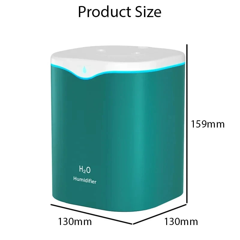 2000ML USB Air Humidifier Double Spray Port Essential Oil Aromatherapy Diffuser Cool Mist Maker Fogger for Home Office Beauty World Shop