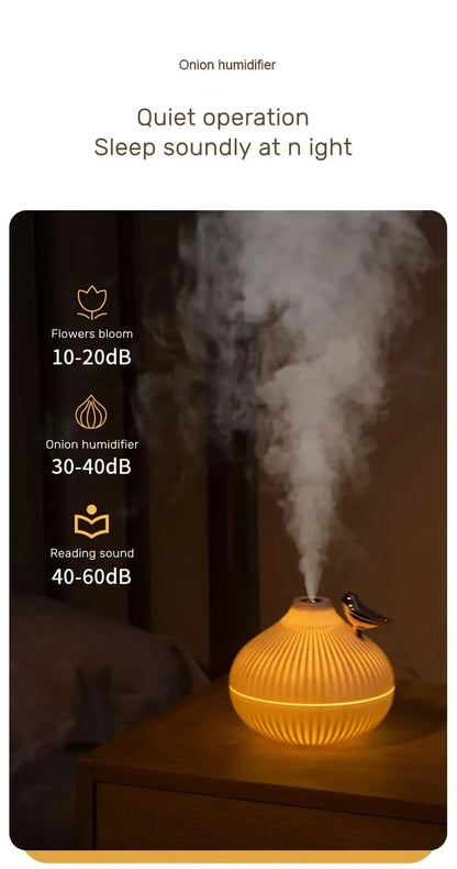 Humidifier Scented  Creative Onion Shape Can Do Night Light Quiet Sleep Desktop Office Air Conditioning Room Water Supply USB ﻿ Beauty World Shop