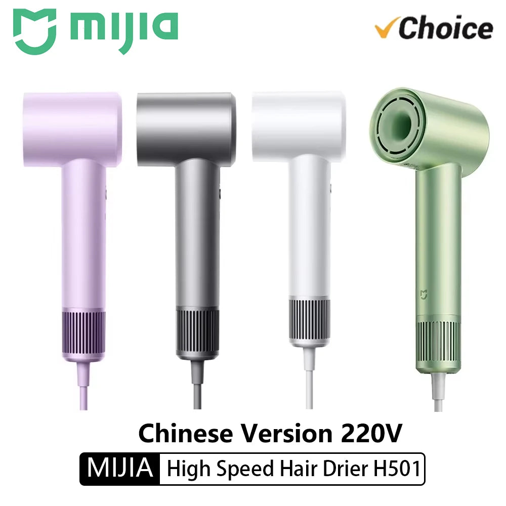 New MIJIA H501 High Speed Anion Hair Dryers Wind Speed 62m/s 1600W 110000 Rpm Professional Hair Care Quick Dryer Negative Ion CN Beauty World Shop