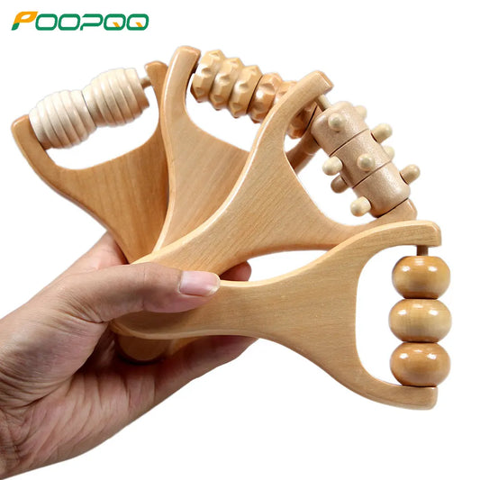 1 PCS Wooden Massage Roller, Instantly Self Massage Waist, Thigh, Legs, Hands, Full Body Roller Tool Massager DIY Maderotherapy Beauty World Shop