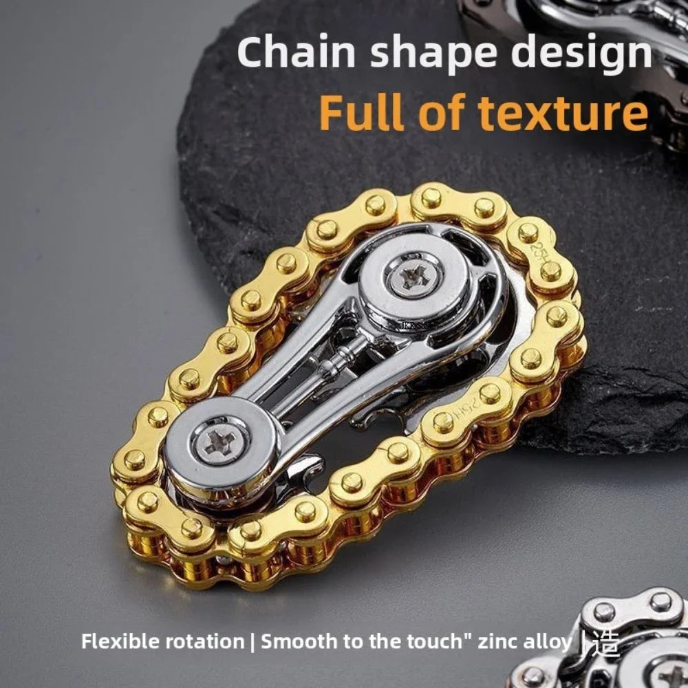 Sprocket Flywheel Flywheel Flying Top Flying Disk Anti-Anxiety Ornaments Metal Bicycle Chain EDC Rotating Flying Disk Adult Toy Beauty World Shop
