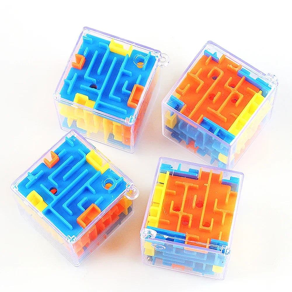 mini 3D Maze Magic Cube Six-sided Transparent Puzzle Speed Cube Rolling Ball Cubes Maze Toys For Children Stress Reliever Toys Beauty Fashion
