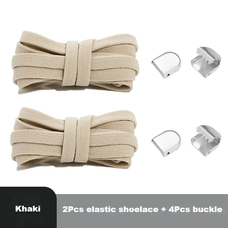 No tie Shoelaces for Shoes 8MM Flat Elastic laces Sneakers Kids Adult Quick Shoelace without ties Shoe Accessories Beauty World Shop