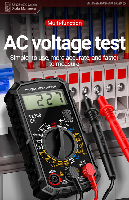 ANENG SZ308 Digital Multimeter   AC/DC Current Meter Voltage Resistance Meter Electrician LCD Backlight Ohm Square Wave Test Beauty World Shop