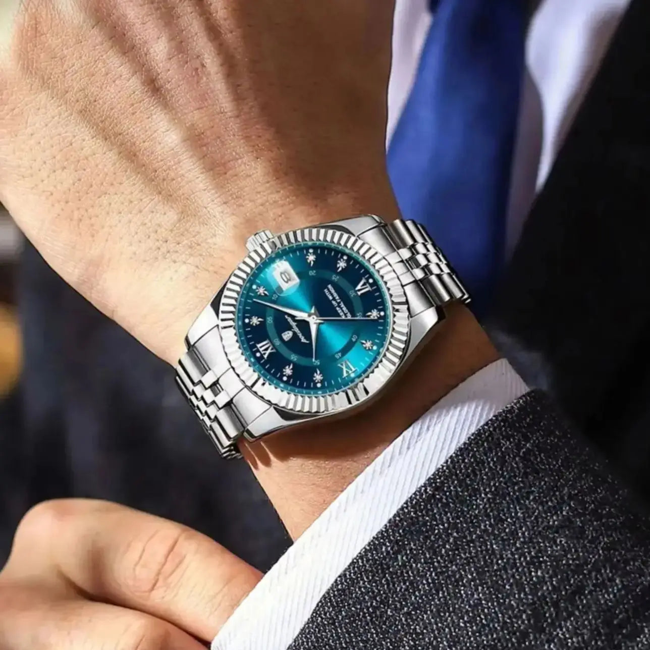 POEDAGAR Original Men Wristwatch Waterproof Luminous Date Business Man Clock Stainless Steel Quartz Military Men's Watches Reloj Beauty World Shop