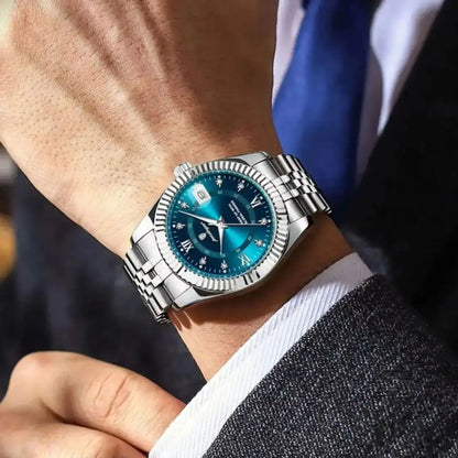 POEDAGAR Original Men Wristwatch Waterproof Luminous Date Business Man Clock Stainless Steel Quartz Military Men's Watches Reloj Beauty World Shop