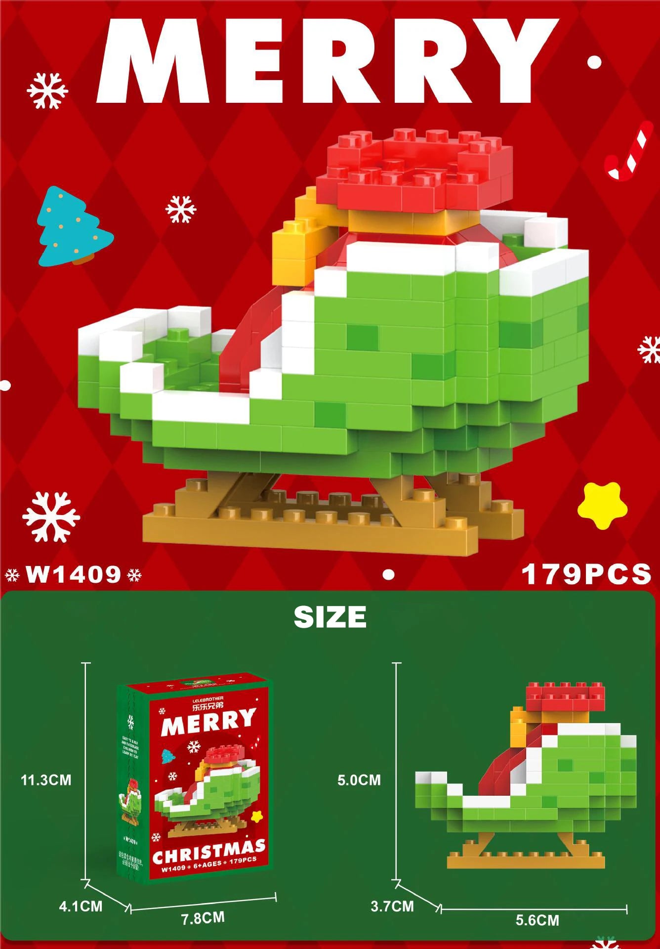 Christmas Building Block Santa Claus Snowman Elk Tree Micro Brick Puzzle Assembly Model Home Decoration Xmas Party Gift Kid Toy Beauty World Shop