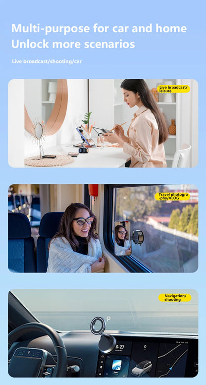 Super Strong Magnetic Phone Holder Foldable Design 360° Adjustable Vacuum Car Mount For Car Desk Bathroom Phone Holder Beauty World Shop
