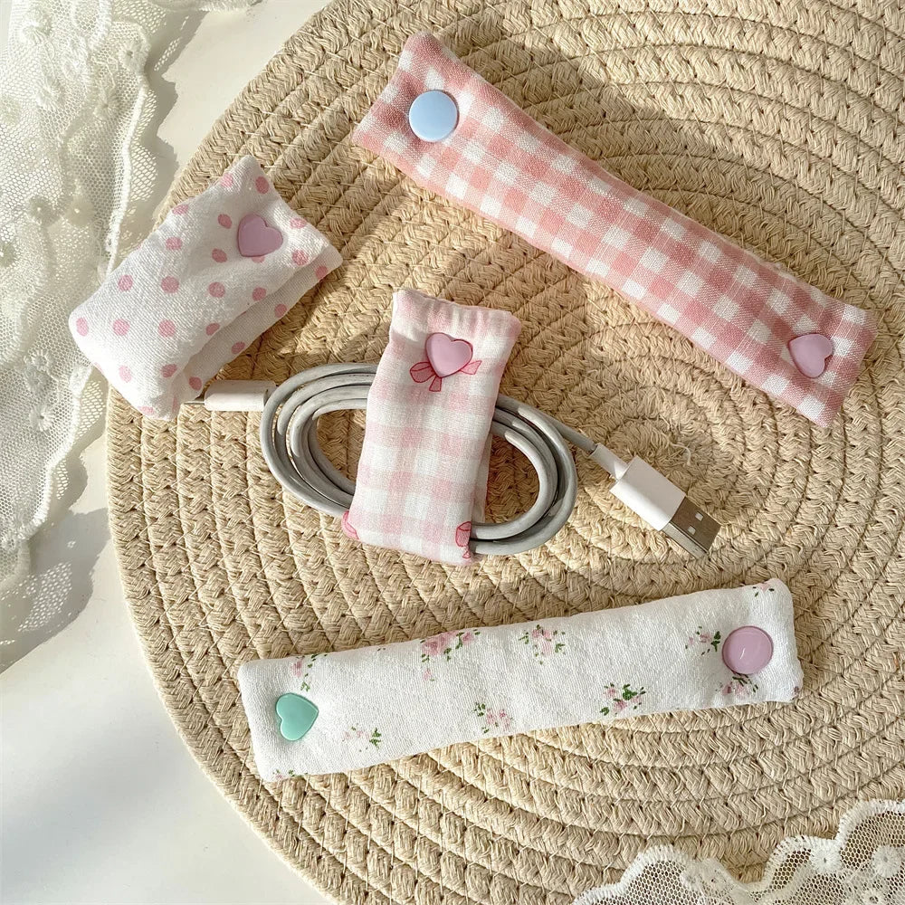 1PC Floral Cable Tie - INS Style Cloth Cord Organizer, Cute Reusable Wire Straps for Earphone/Data Cables Beauty Trend Shop