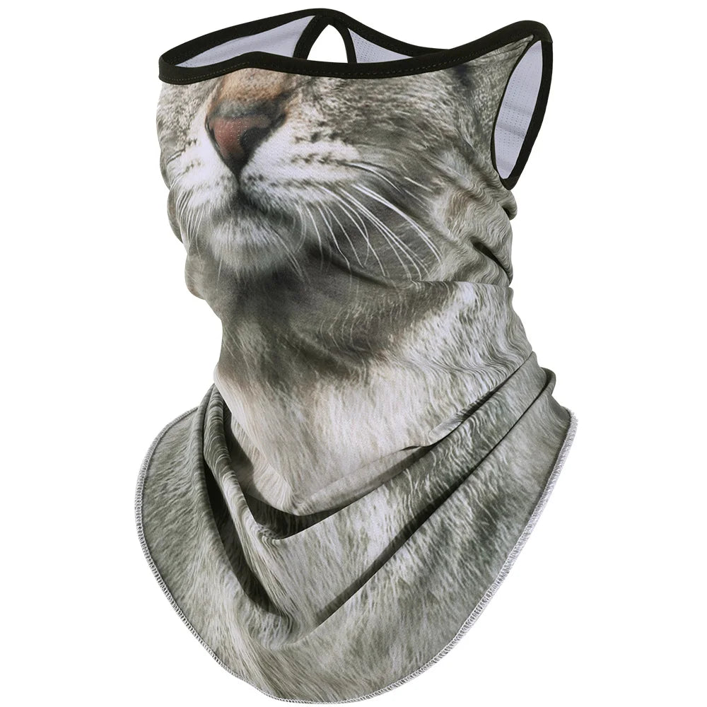 3D Animals Magic Scarf Bandana Breathable Neck Warmer Gaiter Hanging Ear Outdoor Sports Triangle Face Mask Neckerchief Summer Beauty World Shop