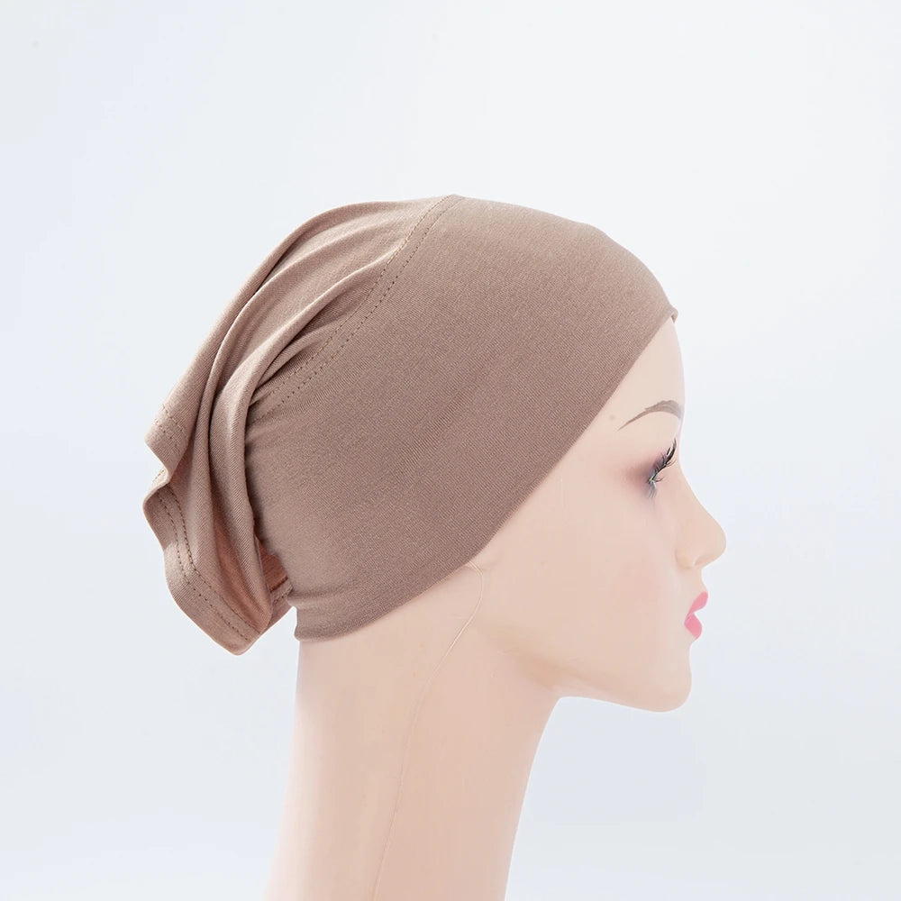 56colors Fashion Women Inner Hijab Tube Muslim Cap Bonnet Plain Islamic Underscarf Bamboo Jersey Undercaps Beauty World Shop