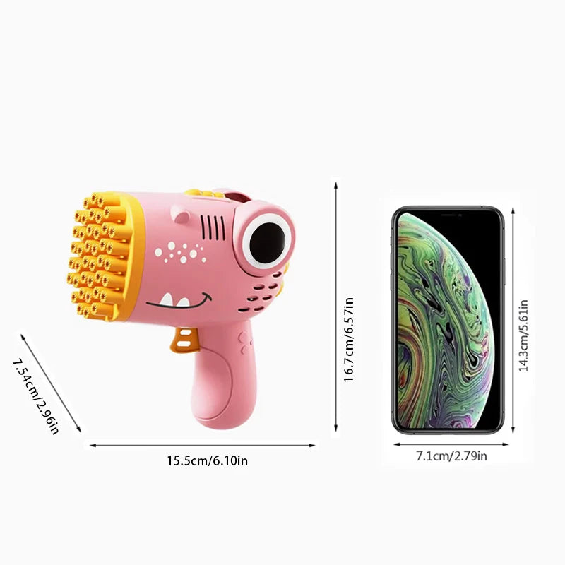 40 Hole Dinosaur Bubble Handheld Bubble Machine, Electric Bubble Gun Outdoor Wedding Party Toy(without Bubble Water) Beauty World Shop