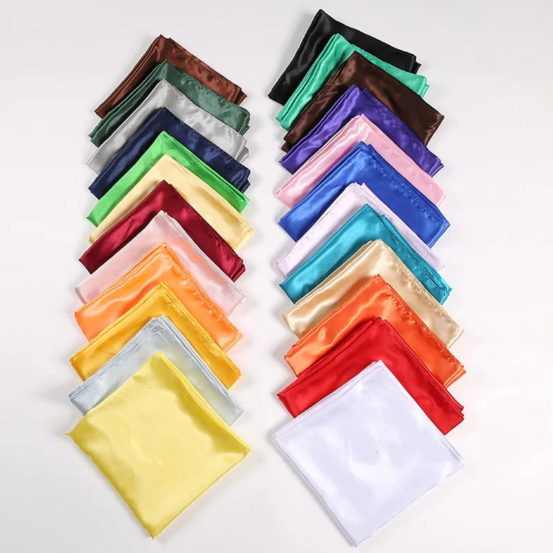 New Solid 60x60cm Square Scarf Single Imitation Silk Bright Light And Satin Performance Scarves Party Gift Beauty World Shop
