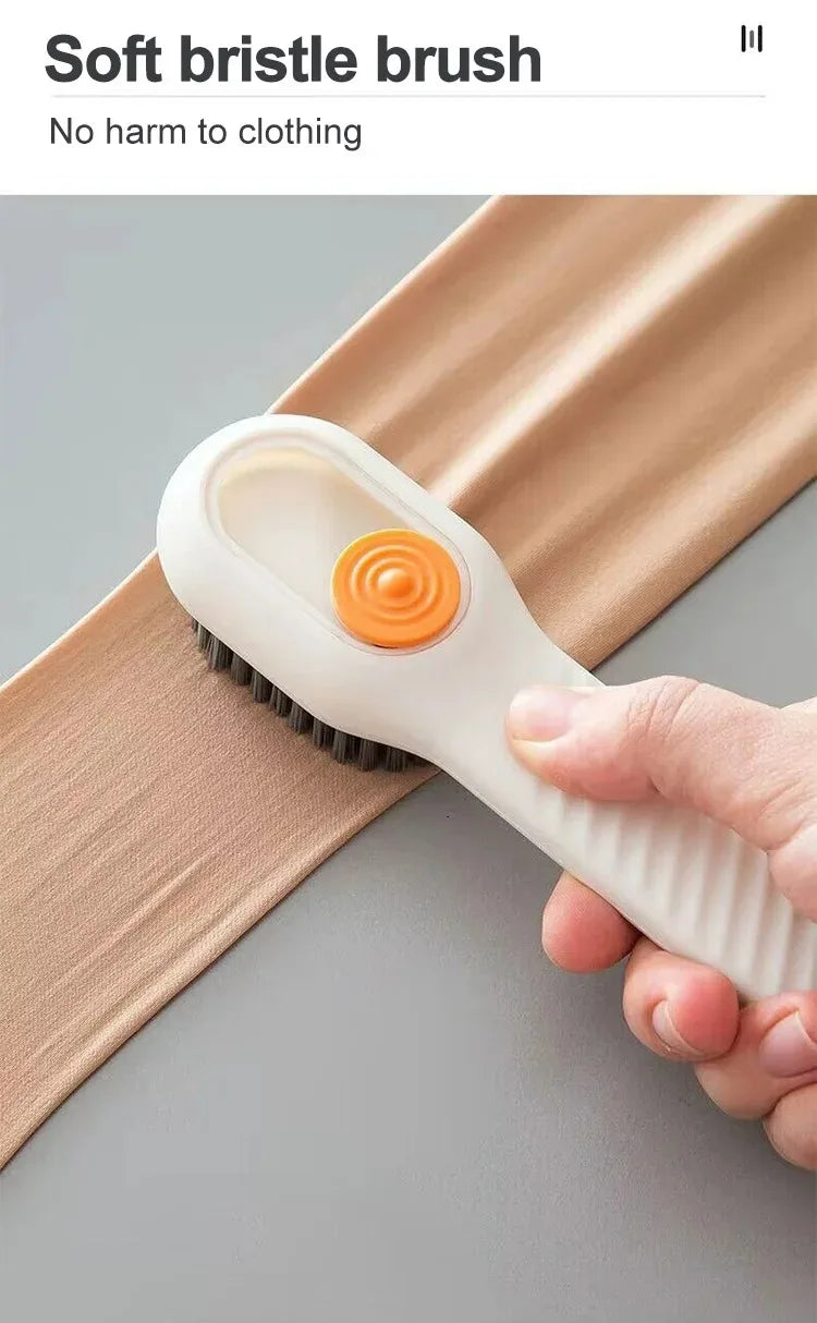 Multifunction Cleaning Shoe Brush Soft Automatic Liquid Shoe Brush Long Handle Clothes Soap Brush With Hook Clean Tool Beauty Fashion