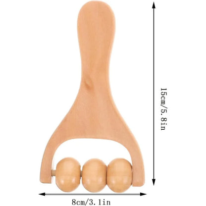1pc wooden massager, compact shoulder and leg roller massage, suitable for whole body, face and neck. Beauty World Shop