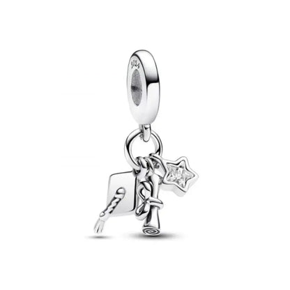 2025 New S925 Silver Spring Ball Bear Cross Pendant Suitable for Original Bracelets DIY Accessories Women's Charm Jewelry Gifts Beauty World Shop